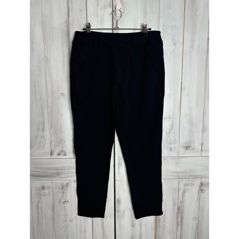 FRANK & EILEEN MURPHY BILLION DOLLAR RAW HEM CROP LEGGINGS PANTS BR NAVY BLUE L